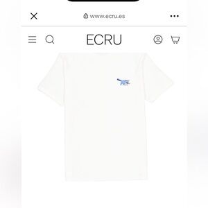 Ecru Men’s White Tee with Blue raccoon Graphic